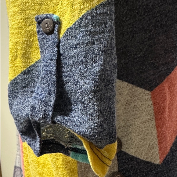 Flamingo Urban Chevron Patterned Light Sweater Women's Top with buttons accents - Picture 5 of 7